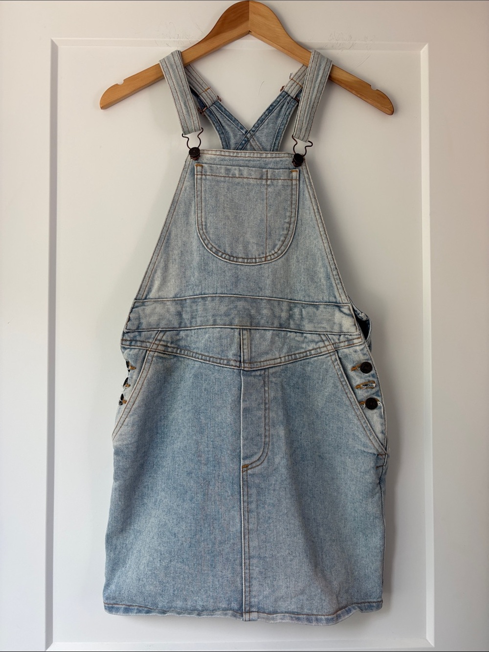 Jeremy Scott SS12 Light Wash Denim Overall Mini Dress
